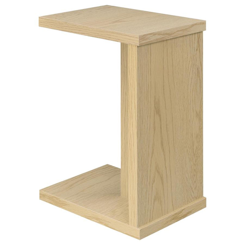 Clower Engineered Wood C-Shaped Sofa Side Table Light Oak-zoom-