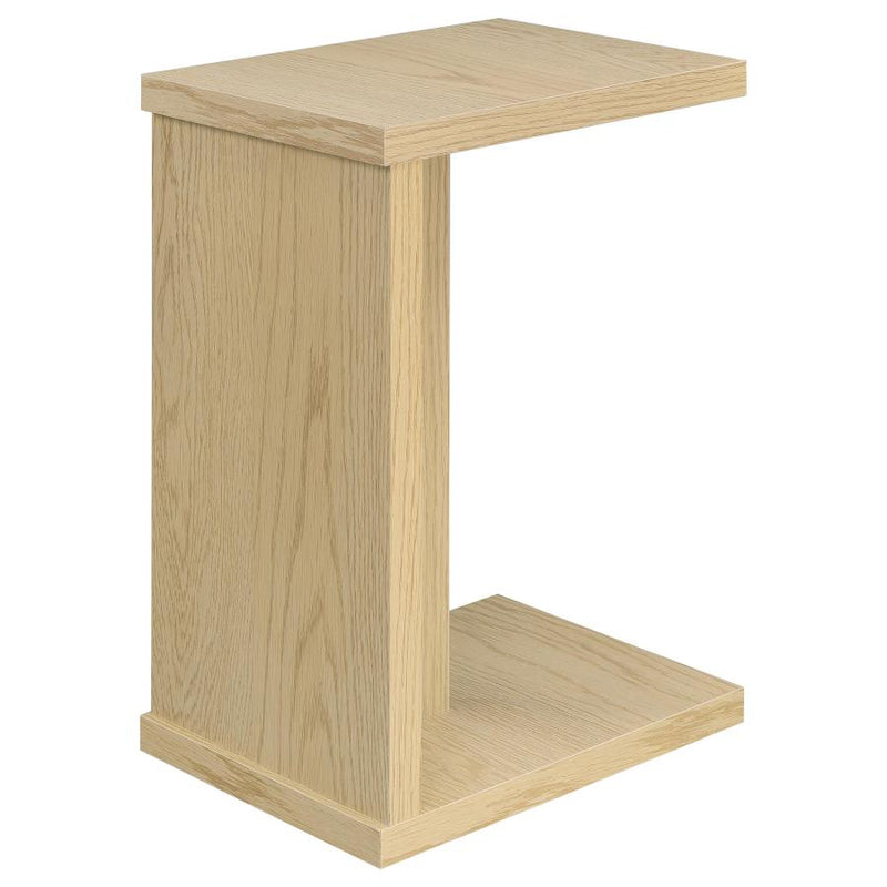 Clower Engineered Wood C-Shaped Sofa Side Table Light Oak-zoom-