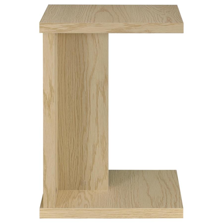 Clower Engineered Wood C-Shaped Sofa Side Table Light Oak-8