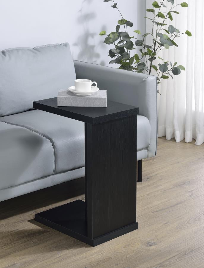 Clower Engineered Wood C-Shaped Sofa Side Table Black-zoom-2