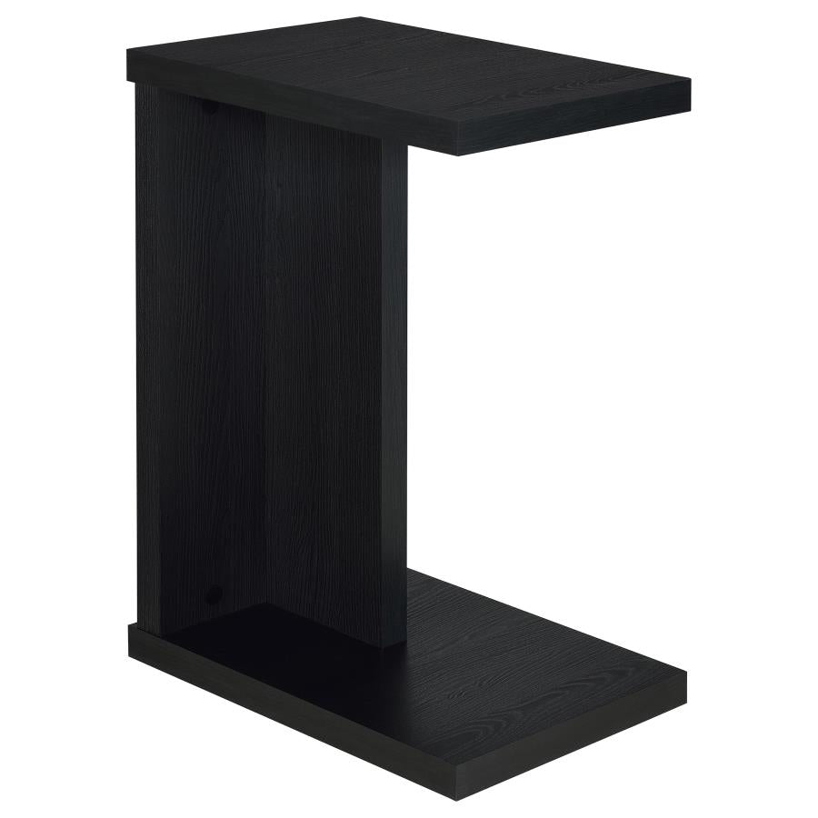 Clower Engineered Wood C-Shaped Sofa Side Table Black-zoom-1
