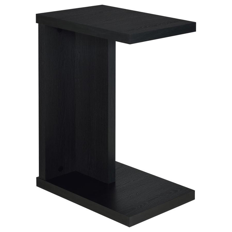 Clower Engineered Wood C-Shaped Sofa Side Table Black-zoom-