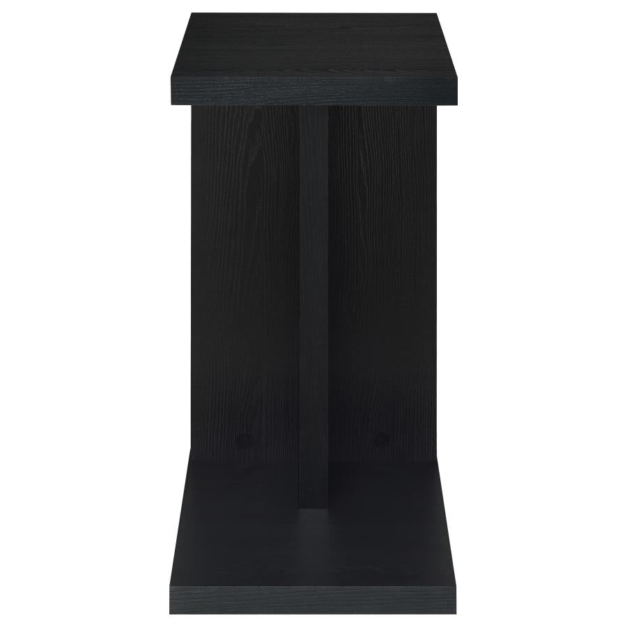 Clower Engineered Wood C-Shaped Sofa Side Table Black-zoom-3