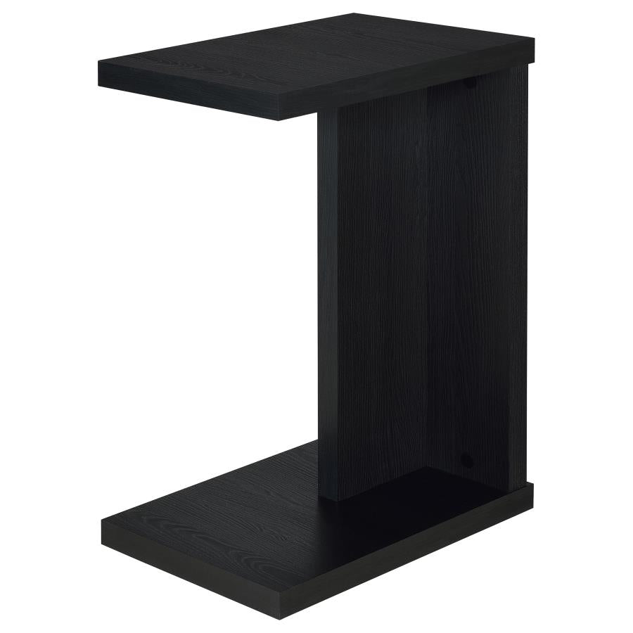 Clower Engineered Wood C-Shaped Sofa Side Table Black-4