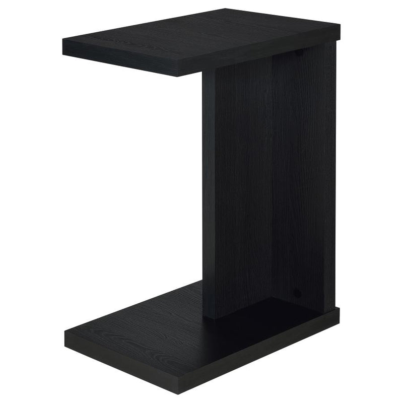Clower Engineered Wood C-Shaped Sofa Side Table Black-zoom-