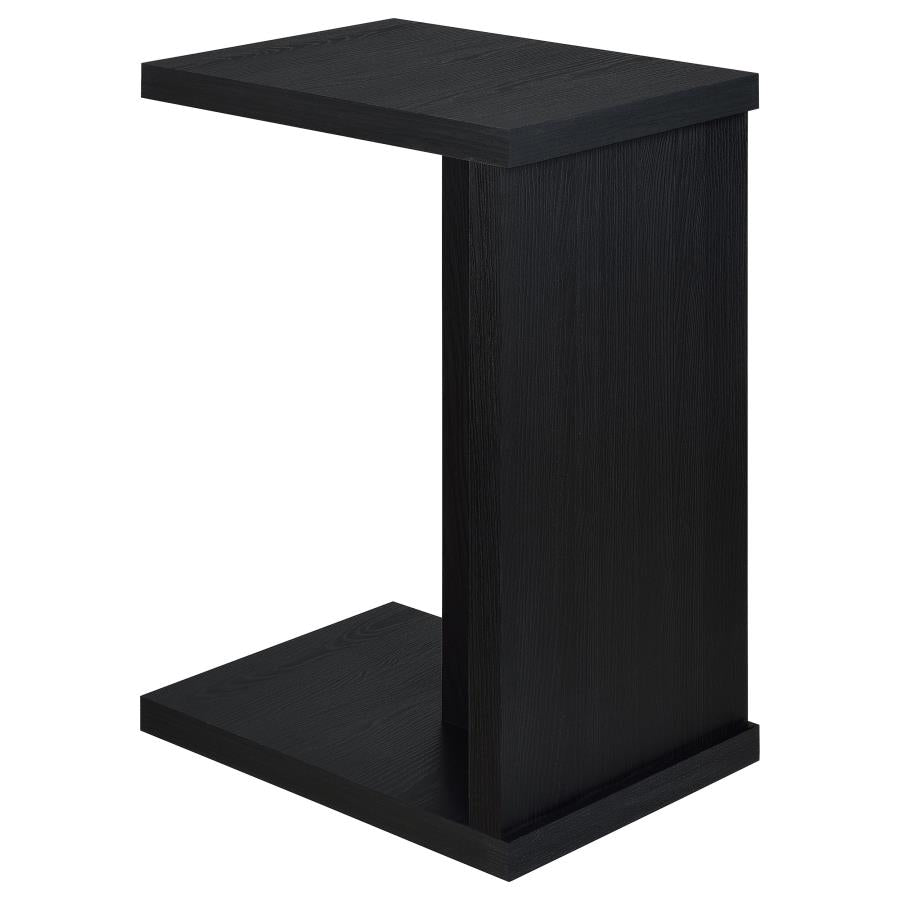 Clower Engineered Wood C-Shaped Sofa Side Table Black-zoom-6