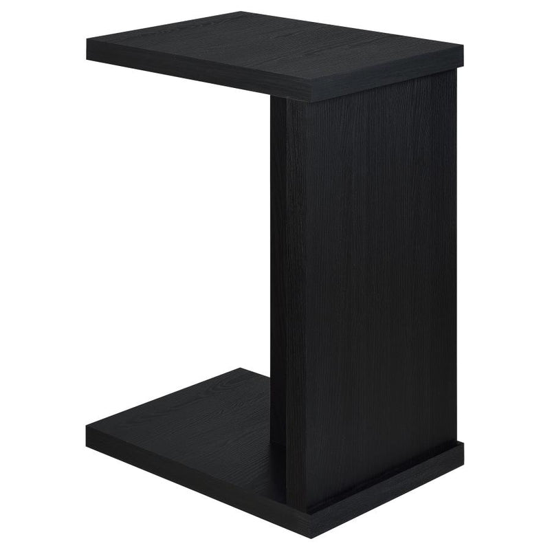 Clower Engineered Wood C-Shaped Sofa Side Table Black-zoom-