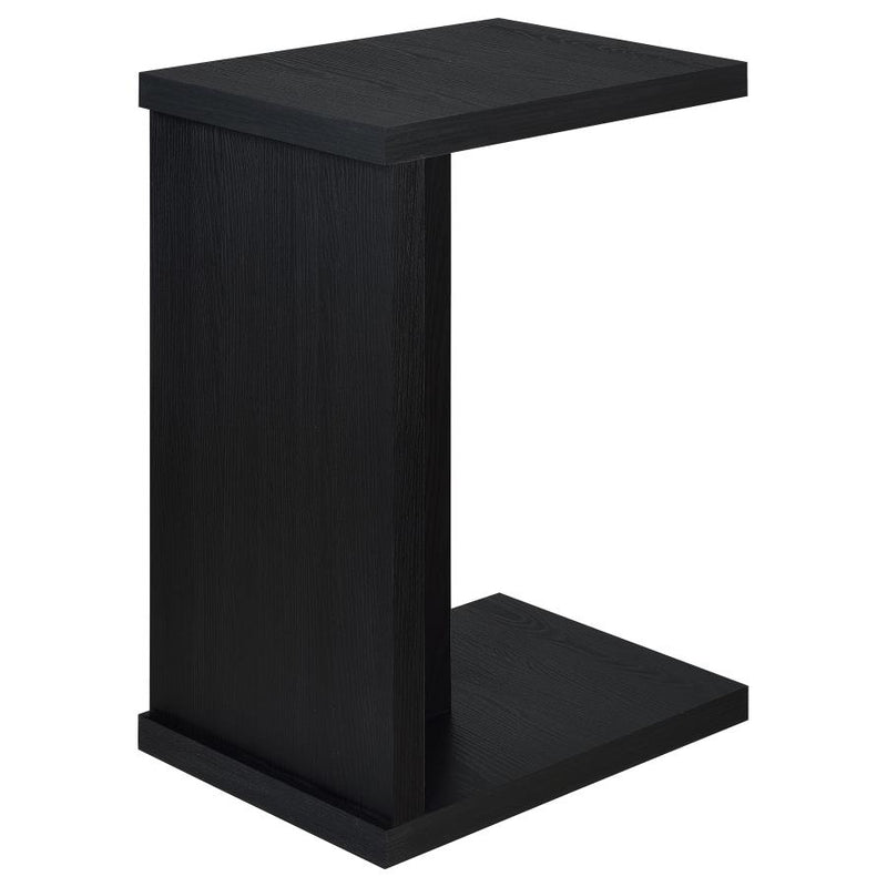 Clower Engineered Wood C-Shaped Sofa Side Table Black-zoom-