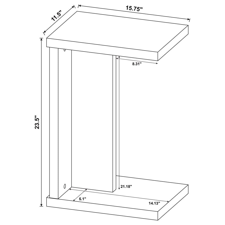 Clower Engineered Wood C-Shaped Sofa Side Table Black-zoom-10