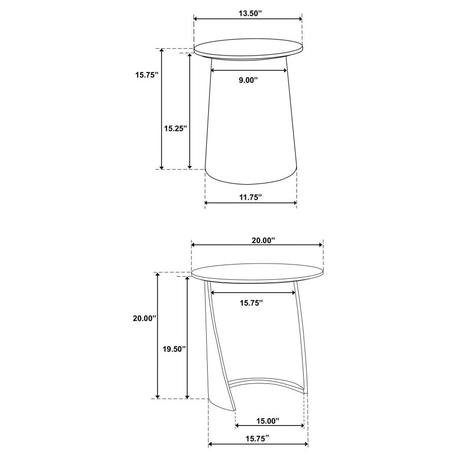 Yency 2-piece Round Mango Wood Nesting Table Set Dark Brown Mango-zoom-6