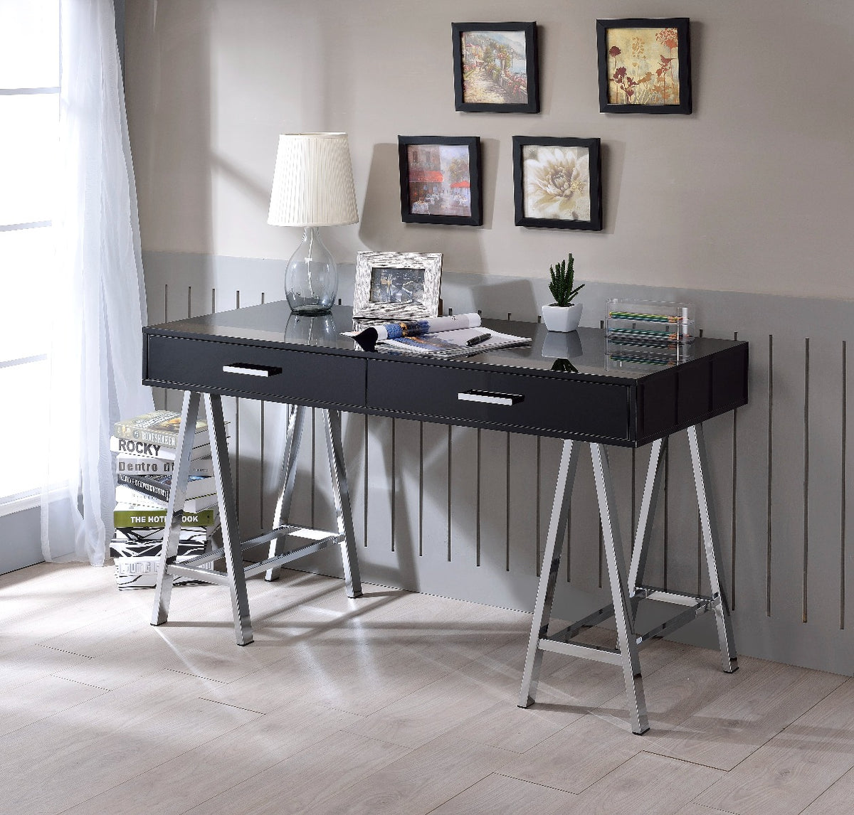 ACME Coleen USB Writing Desk – front view – Lusso Furniture Miami