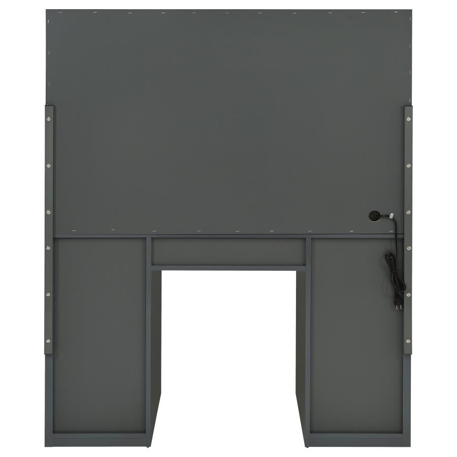 Acena 7-drawer Vanity Set with Lighting Grey High Gloss-8