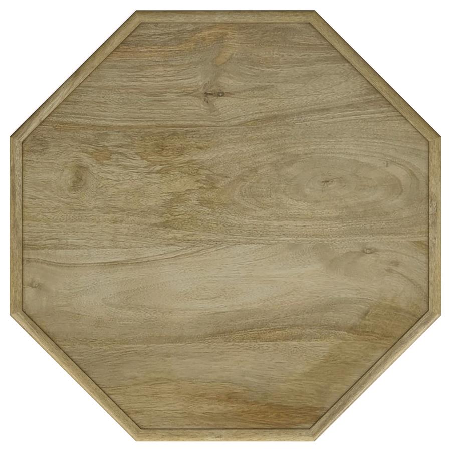 Torres Octagonal Solid Mango Wood Side Table Natural Brown-zoom-4