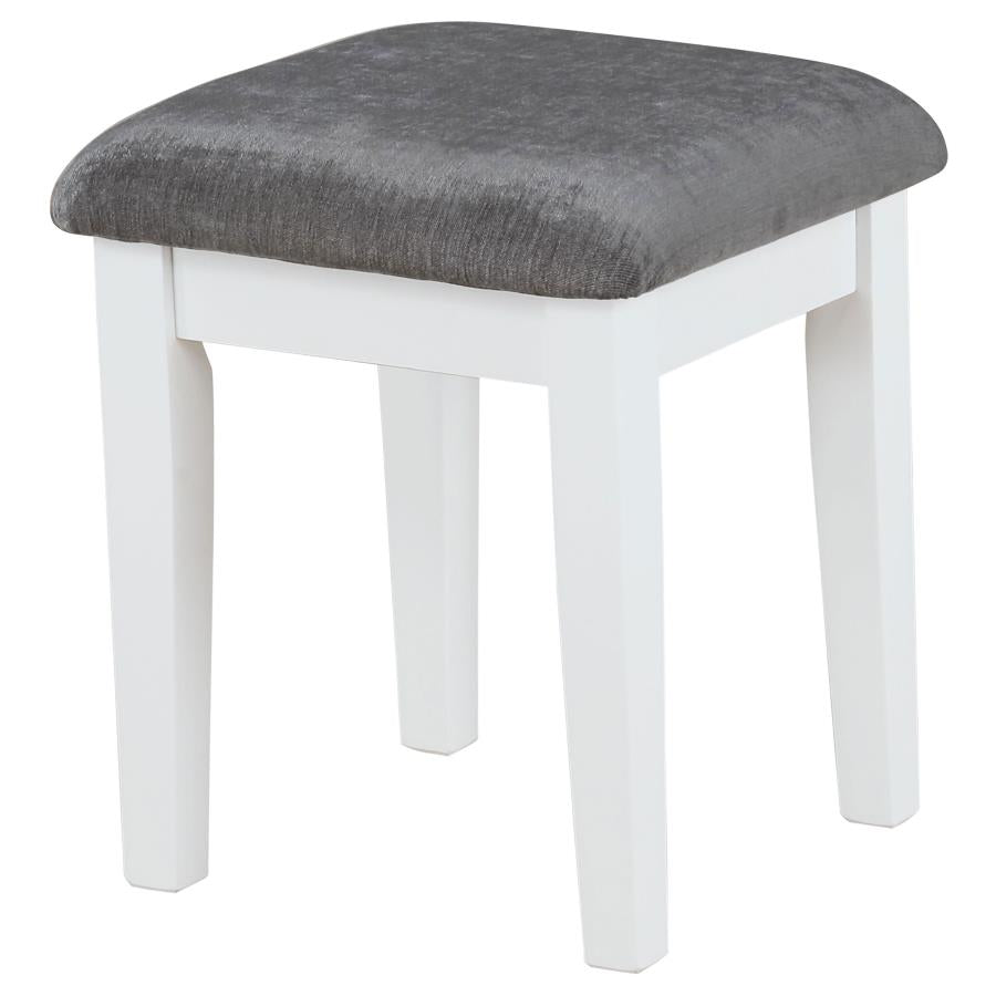 Elijah Vanity Set with Lighting & Stool White and Dark Grey-zoom-4