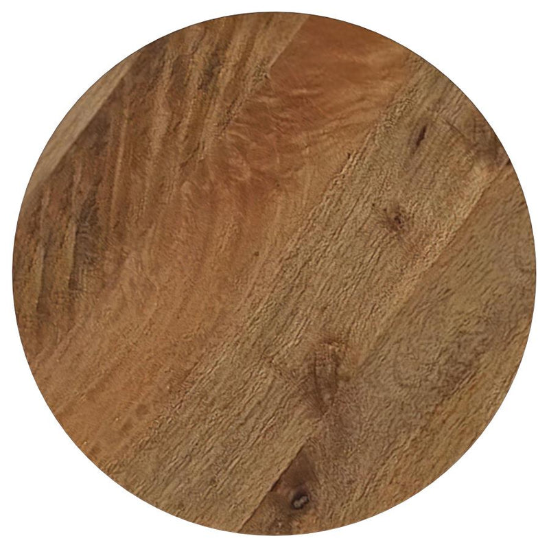 Aureo Round Solid Wood Accent Side Table Wild Honey-zoom-