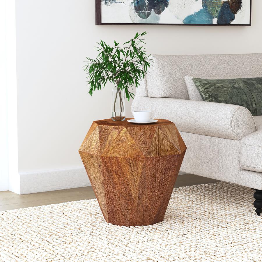 Jacinto Octagonal Solid Mango Wood Side Table Natural Brown-zoom-2