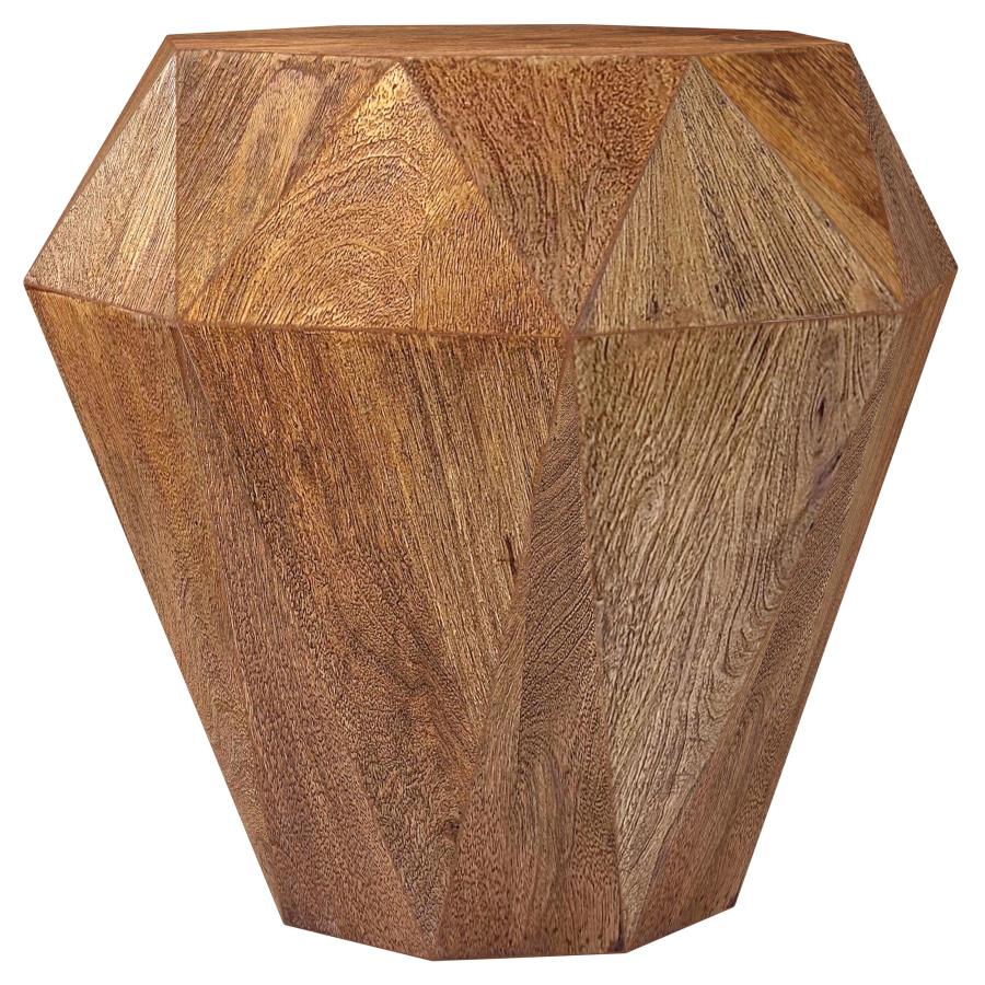 Jacinto Octagonal Solid Mango Wood Side Table Natural Brown-1