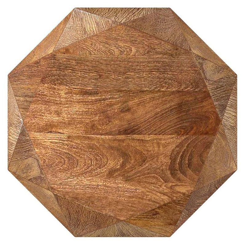 Jacinto Octagonal Solid Mango Wood Side Table Natural Brown-zoom-