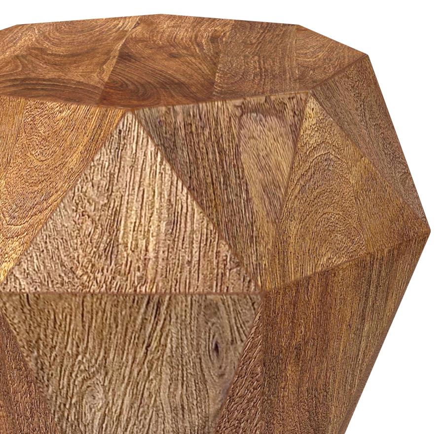 Jacinto Octagonal Solid Mango Wood Side Table Natural Brown-zoom-4