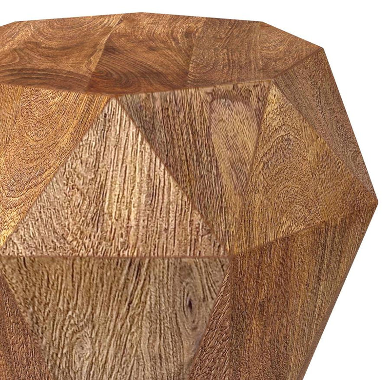 Jacinto Octagonal Solid Mango Wood Side Table Natural Brown-zoom-