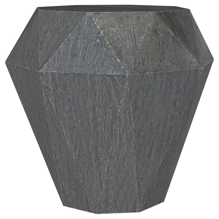Jacinto Octagonal Solid Mango Wood Side Table Grey-zoom-1