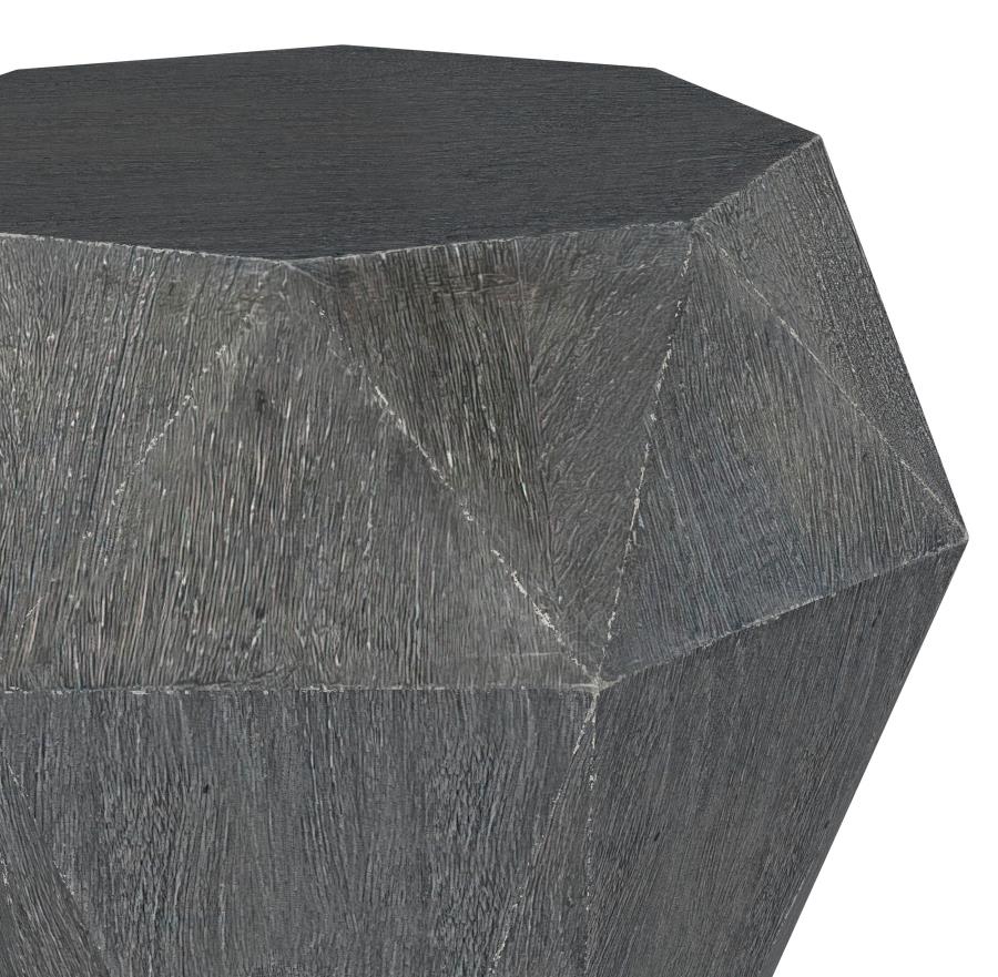 Jacinto Octagonal Solid Mango Wood Side Table Grey-4