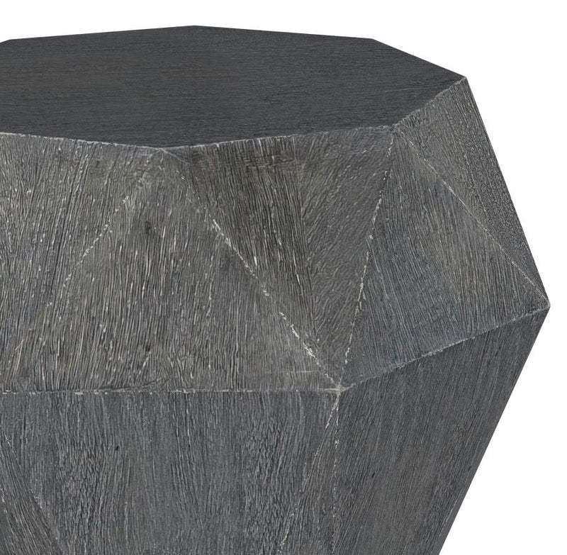 Jacinto Octagonal Solid Mango Wood Side Table Grey-zoom-