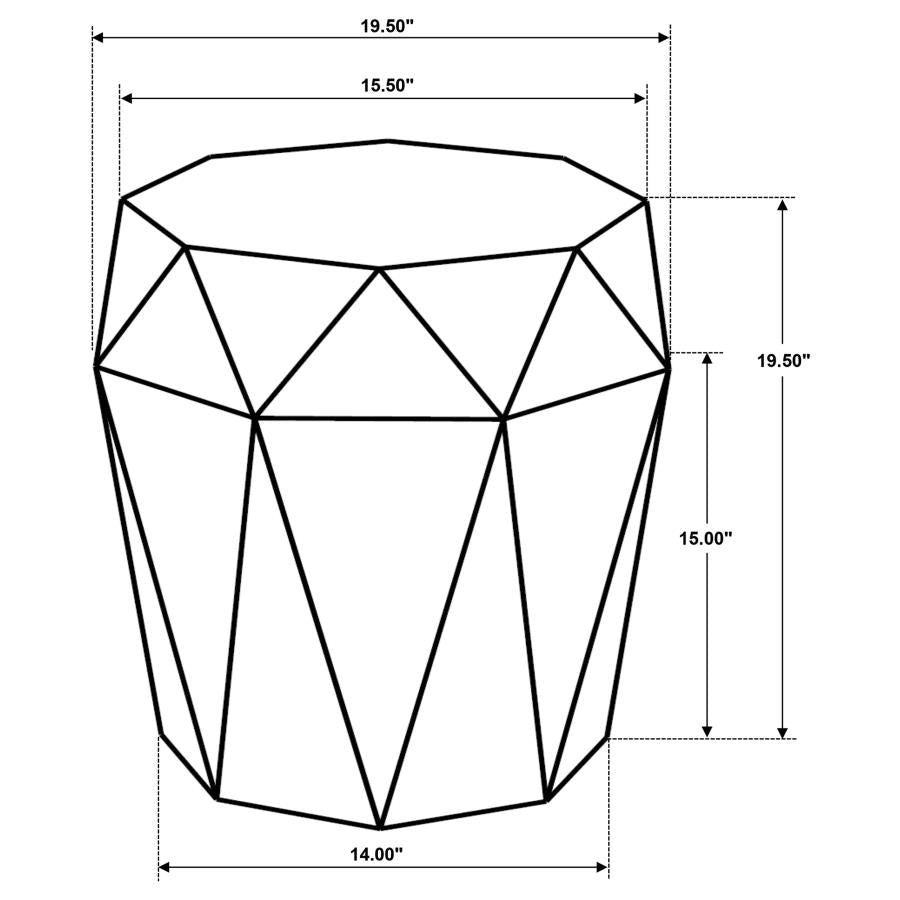 Jacinto Octagonal Solid Mango Wood Side Table Grey-zoom-5