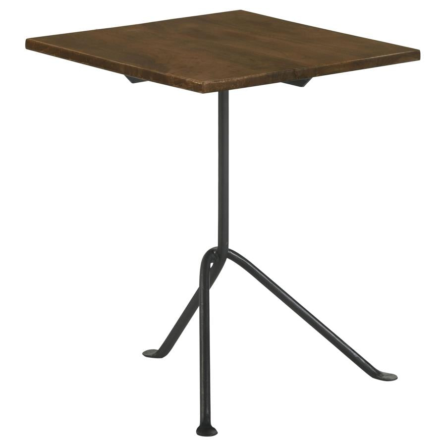Heitor Square Wood Top Accent Side Table Dark Brown-zoom-1