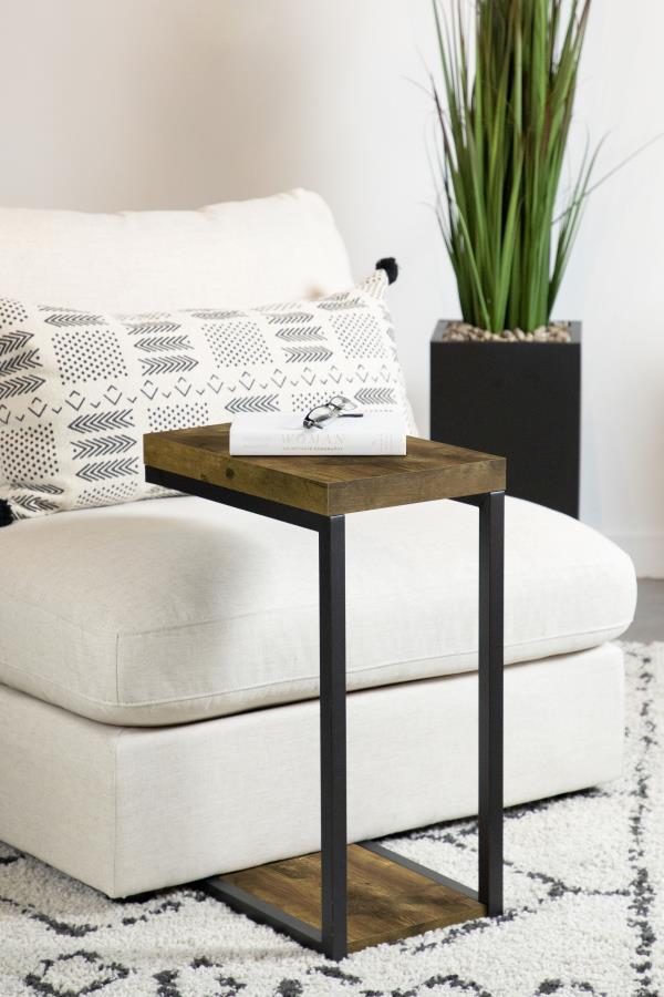 Beck Engineered Wood C-Shape Sofa Side Table Antique Nutmeg-2