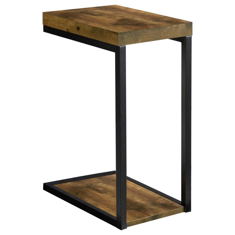 Beck Engineered Wood C-Shape Sofa Side Table Antique Nutmeg-1