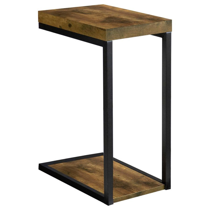 Beck Engineered Wood C-Shape Sofa Side Table Antique Nutmeg-zoom-