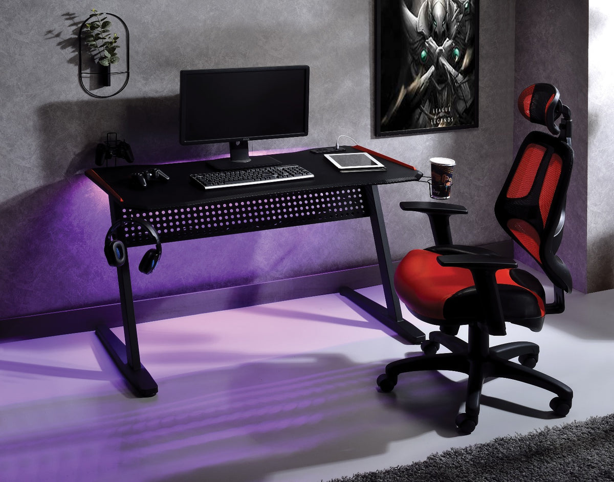 ACME Dragi USB Gaming Desk – top view – Lusso Furniture Miami