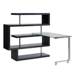 ACME Buck II Writing Desk with Bookshelf – front view – Lusso Furniture Miami
