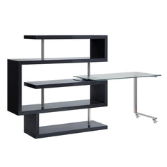 ACME Buck II Writing Desk with Bookshelf – angle view – Lusso Furniture Miami