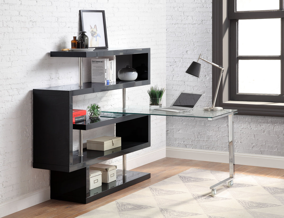 ACME Buck II Writing Desk with Bookshelf – back view – Lusso Furniture Miami