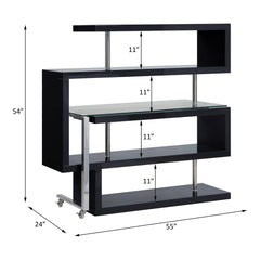 ACME Buck II Writing Desk with Bookshelf – alternate view – Lusso Furniture Miami