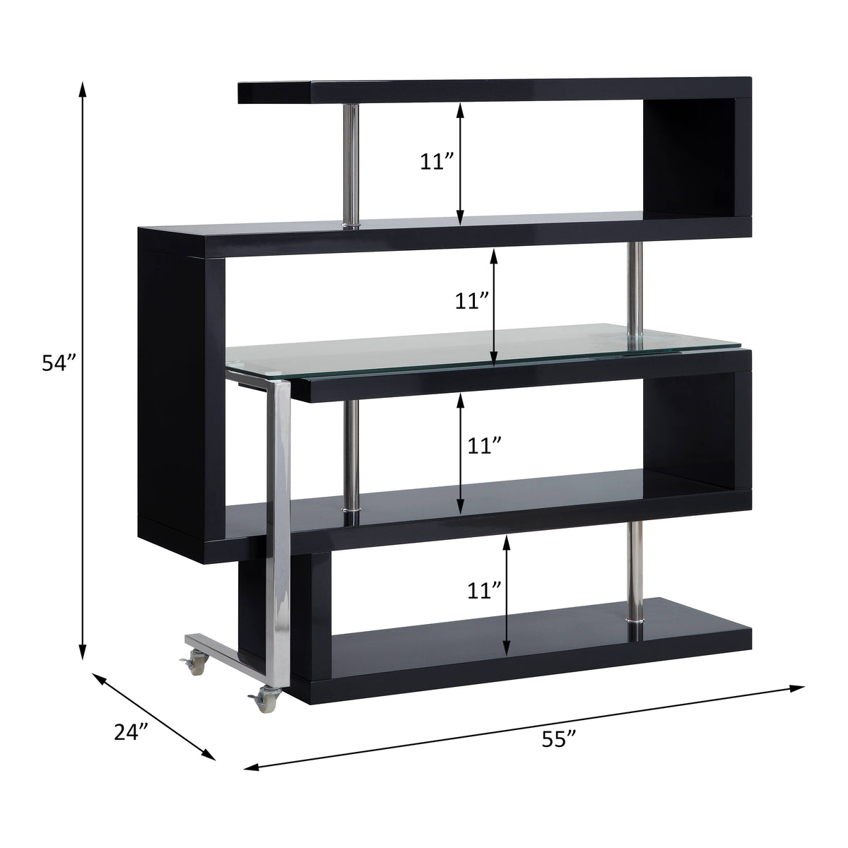 ACME Buck II Writing Desk with Bookshelf – alternate view – Lusso Furniture Miami