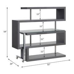 ACME Buck II Writing Desk with Bookshelf – view 18 – Lusso Furniture Miami