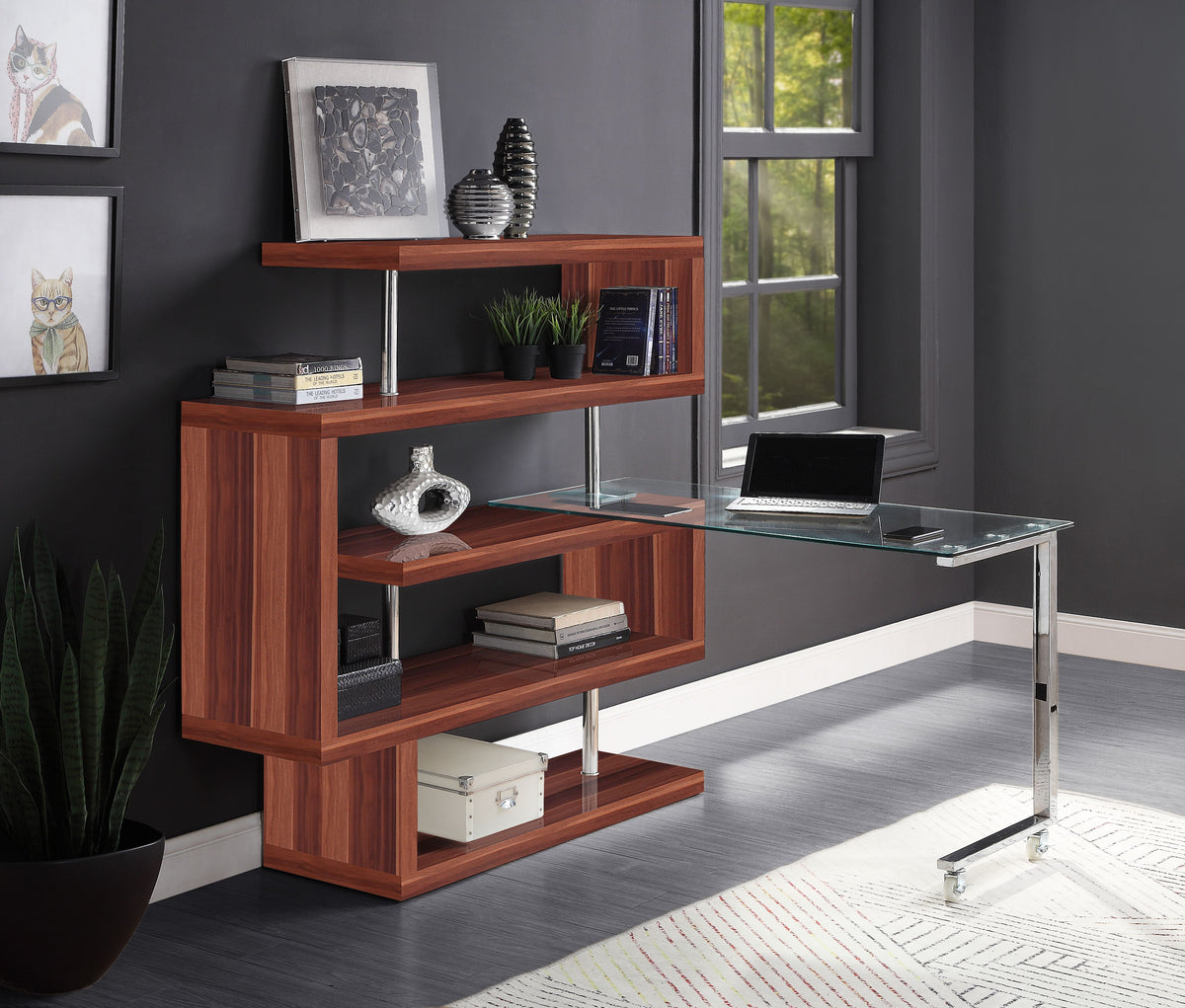 ACME Buck II Writing Desk with Bookshelf – view 24 – Lusso Furniture Miami