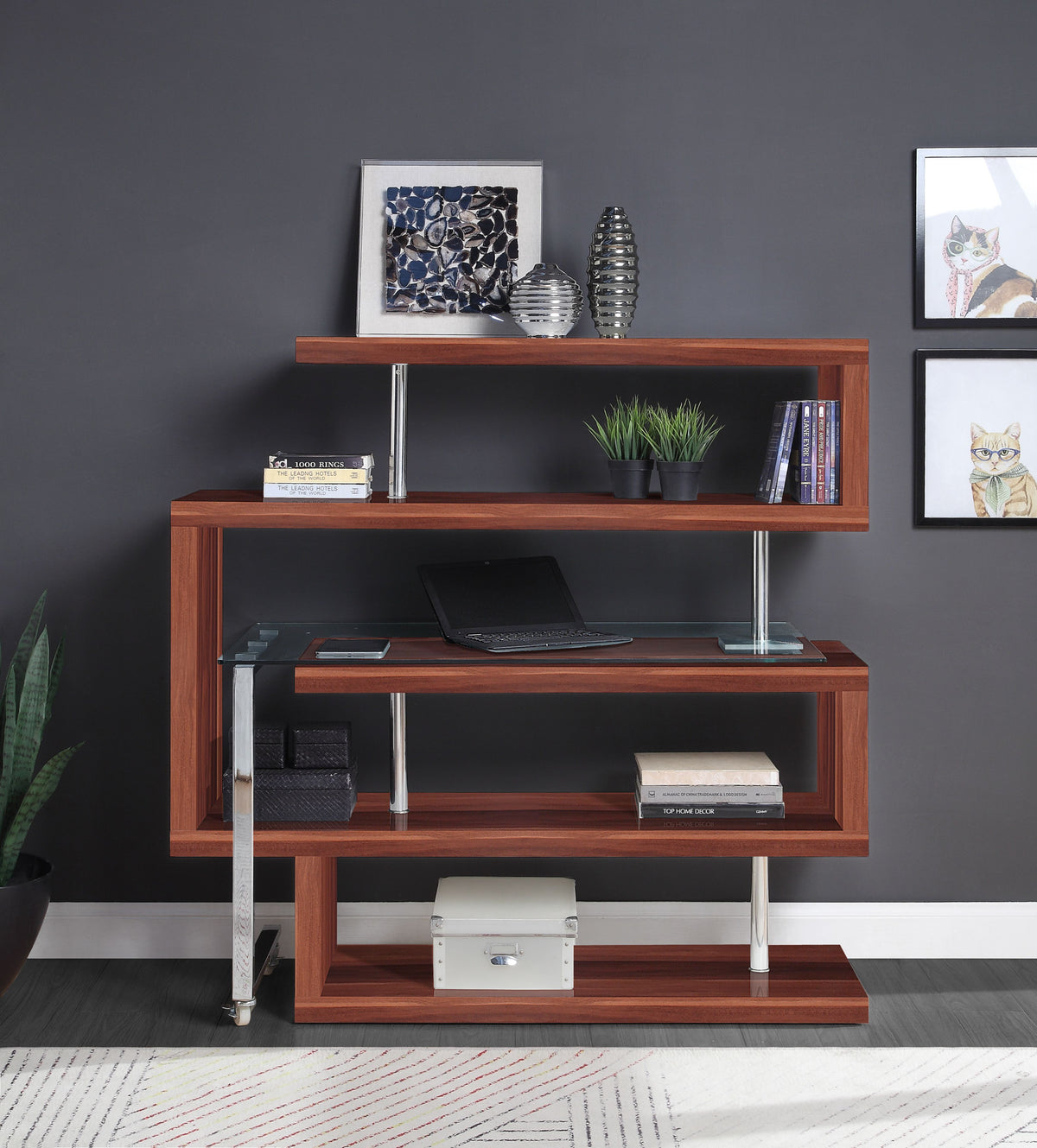ACME Buck II Writing Desk with Bookshelf – view 26 – Lusso Furniture Miami