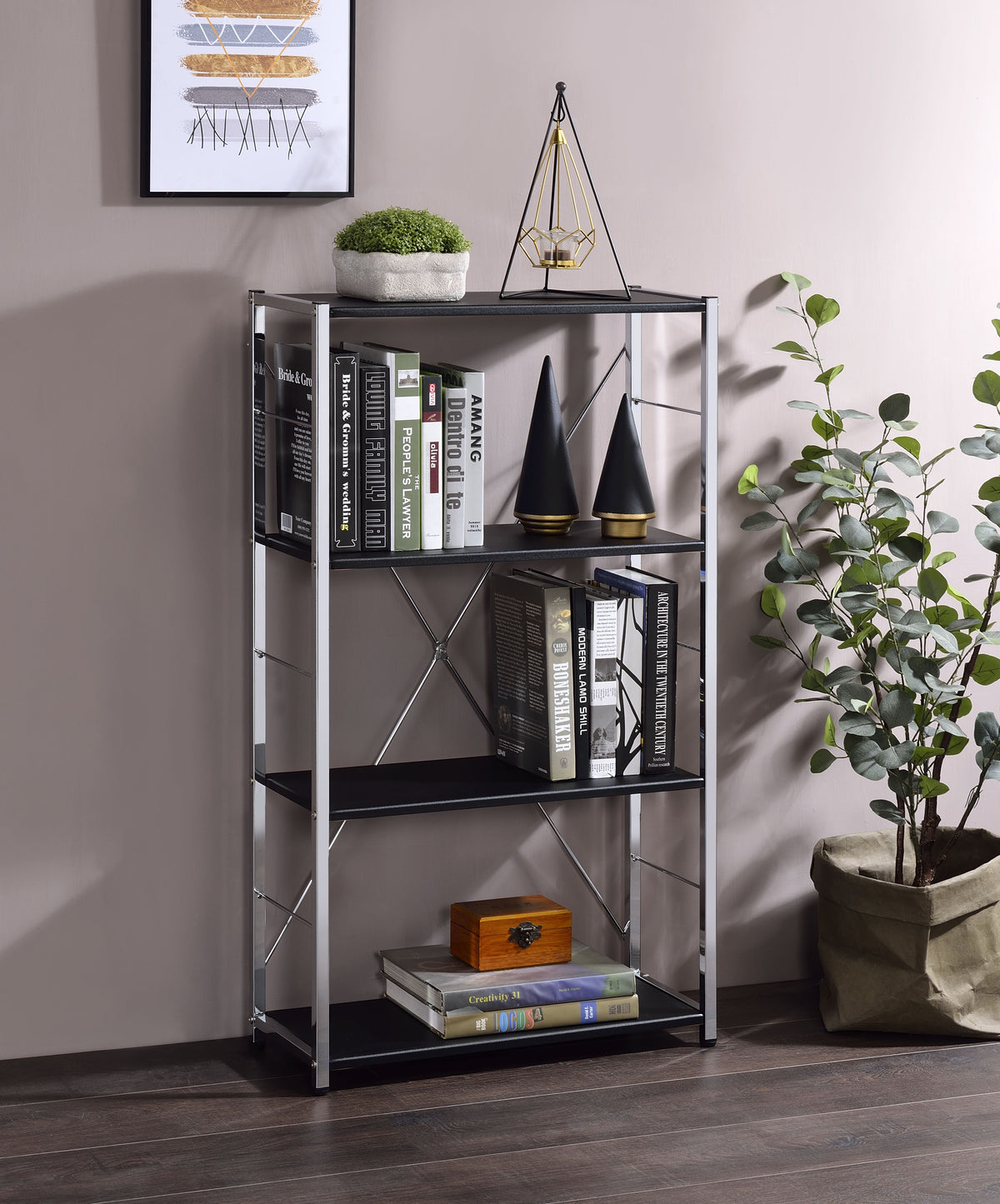 ACME Tennos Bookshelf – side view – Lusso Furniture Miami