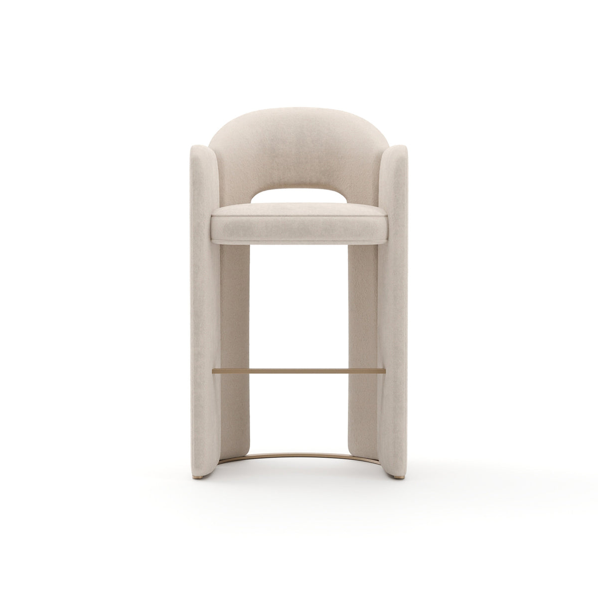 Caracole Overlap Bar Stool – front view – Lusso Furniture Miami
