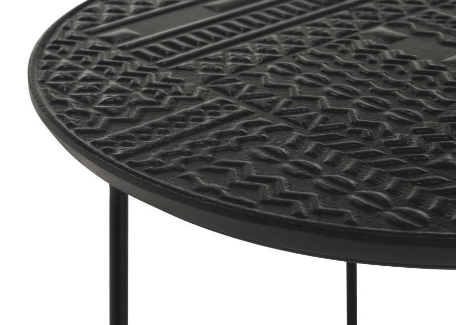 Loannis 2-piece Round Mango Wood Nesting Table Matte Black-9