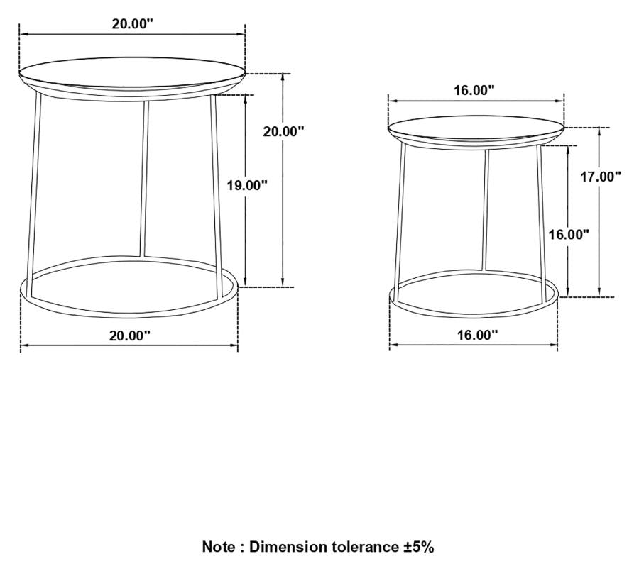 Loannis 2-piece Round Mango Wood Nesting Table Matte Black-zoom-10