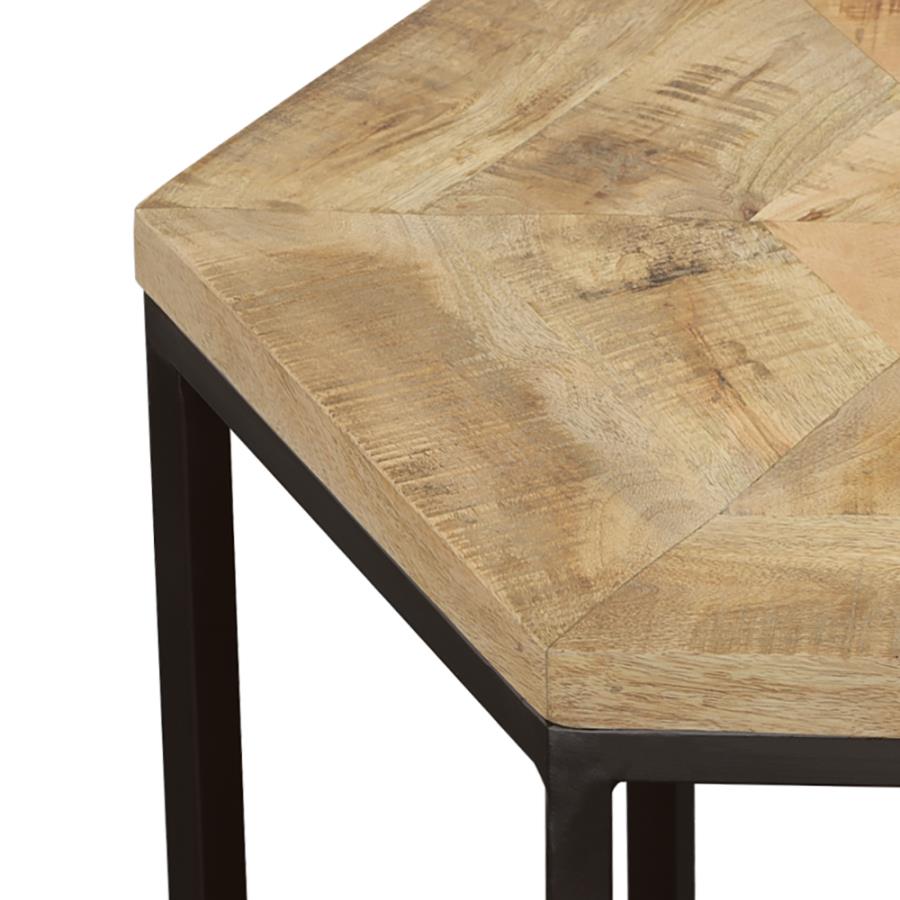 Adger 2-piece Hexagonal Nesting Tables Natural and Black-zoom-7