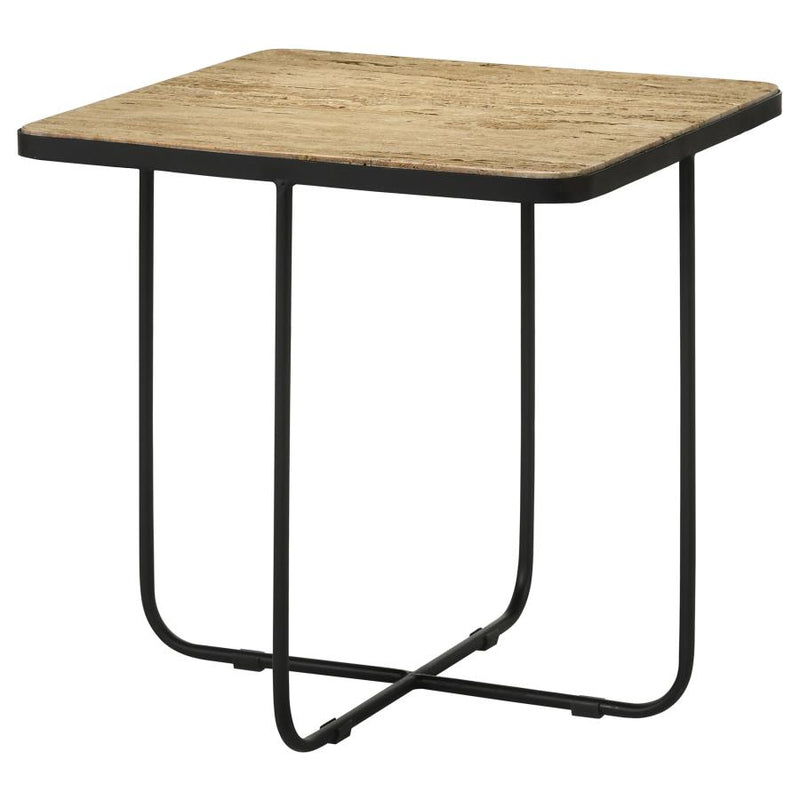 Elyna Square Stone Top Accent Side Table Beige-zoom-