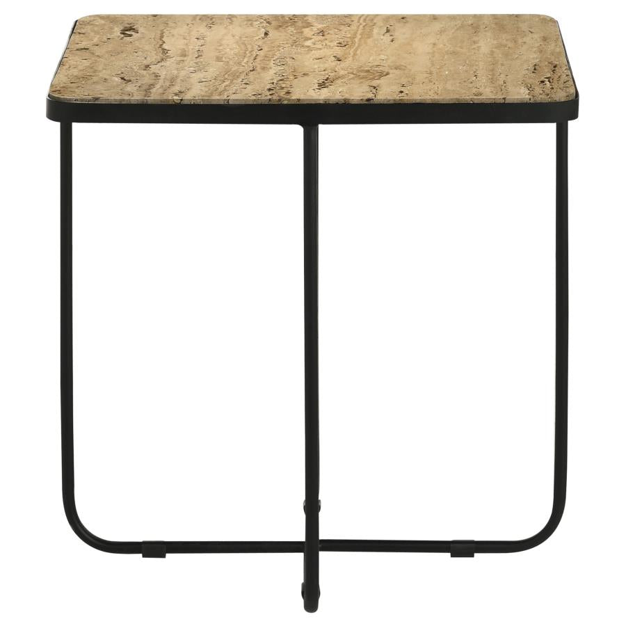 Elyna Square Stone Top Accent Side Table Beige-zoom-5