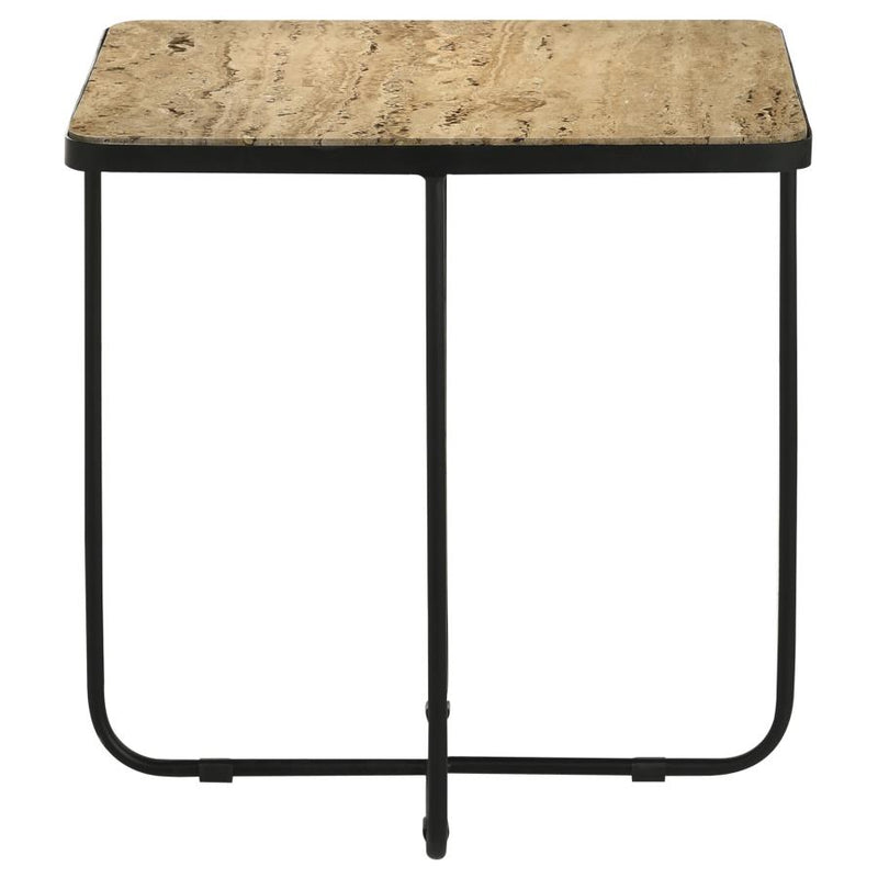 Elyna Square Stone Top Accent Side Table Beige-zoom-