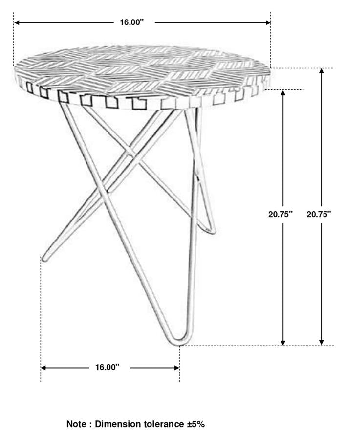 Xenia Round Bone Inlay Accent Side Table White and Gold-zoom-